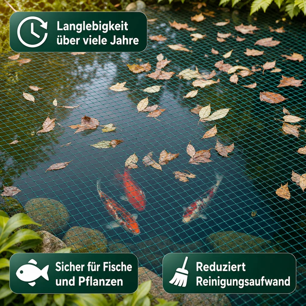 Teichschutznetz 2x10m (20m²), Teichnetz, Laubschutznetz für Teich