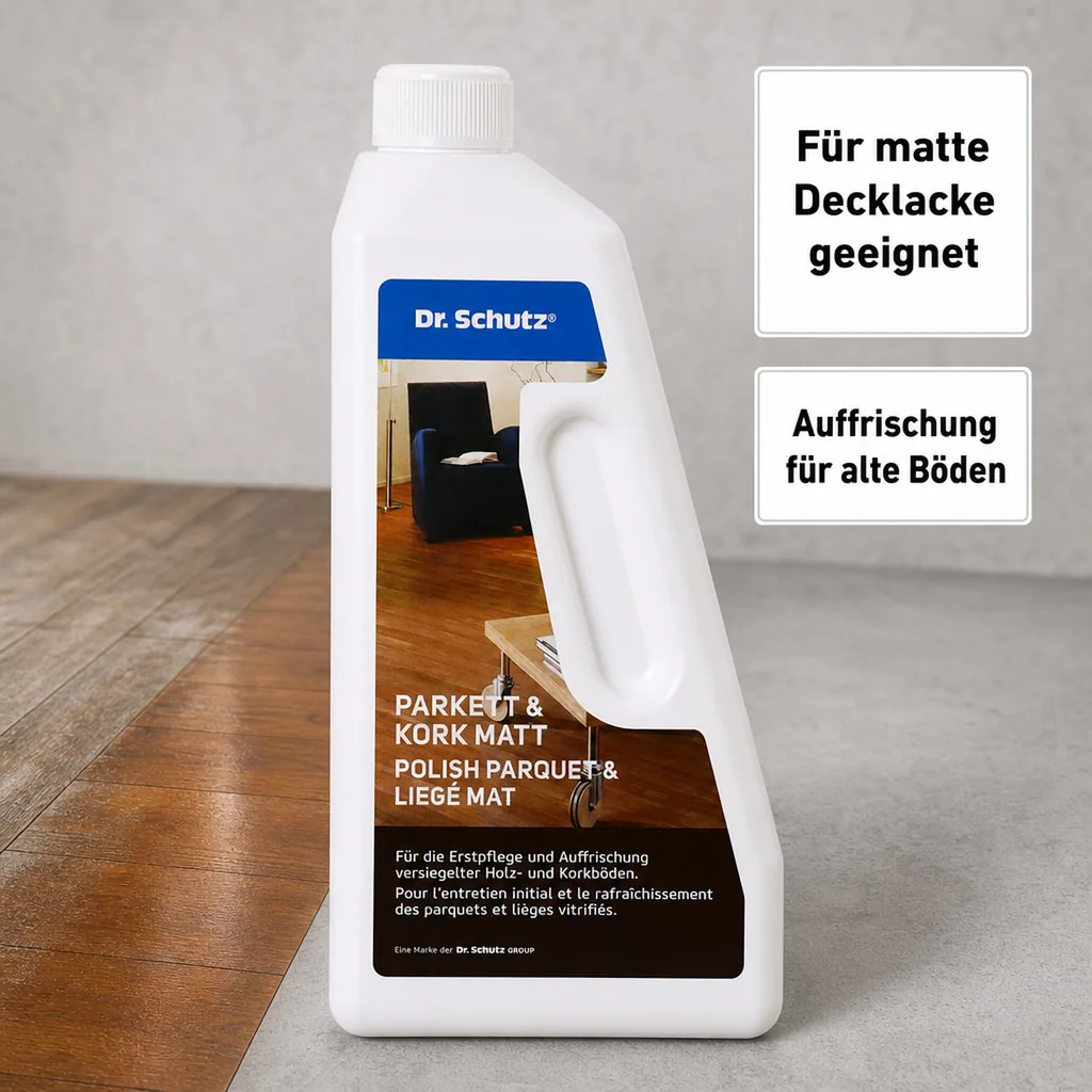 DR. SCHUTZ Parkett & Kork Matt 750ml reicht für ca. 30m²