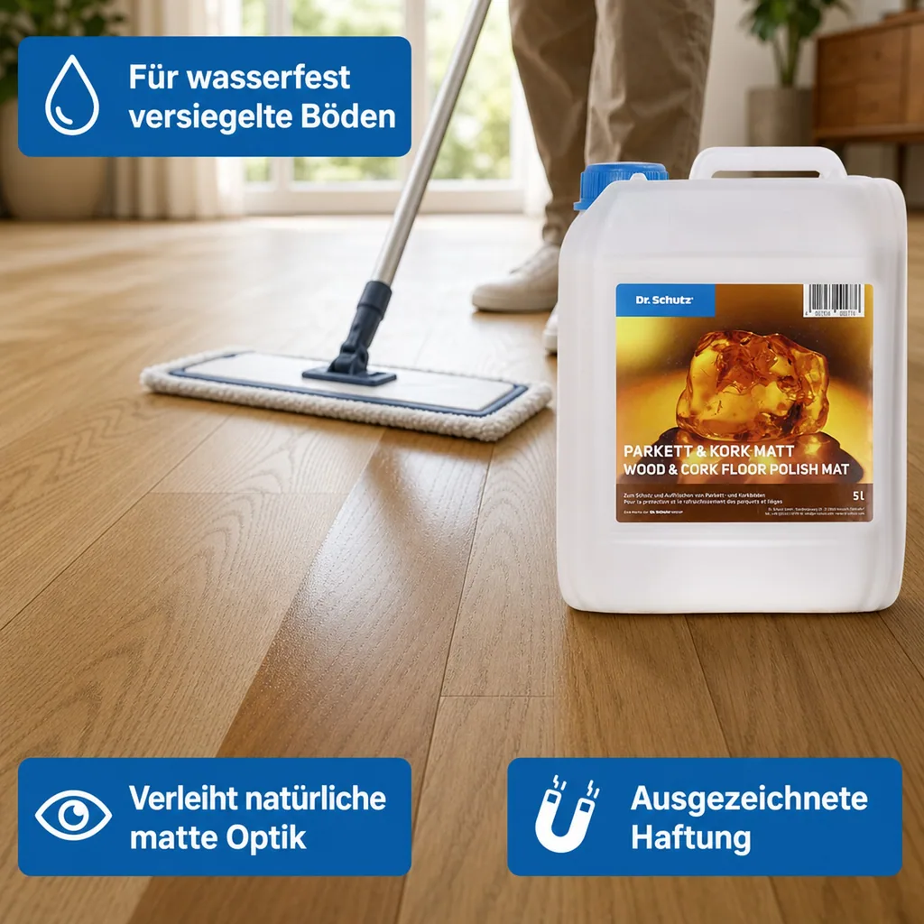 DR. SCHUTZ Parkett & Kork Matt 5 Liter reicht für ca. 200m²