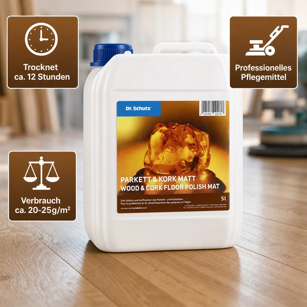 DR. SCHUTZ Parkett & Kork Matt 5 Liter reicht für ca. 200m²
