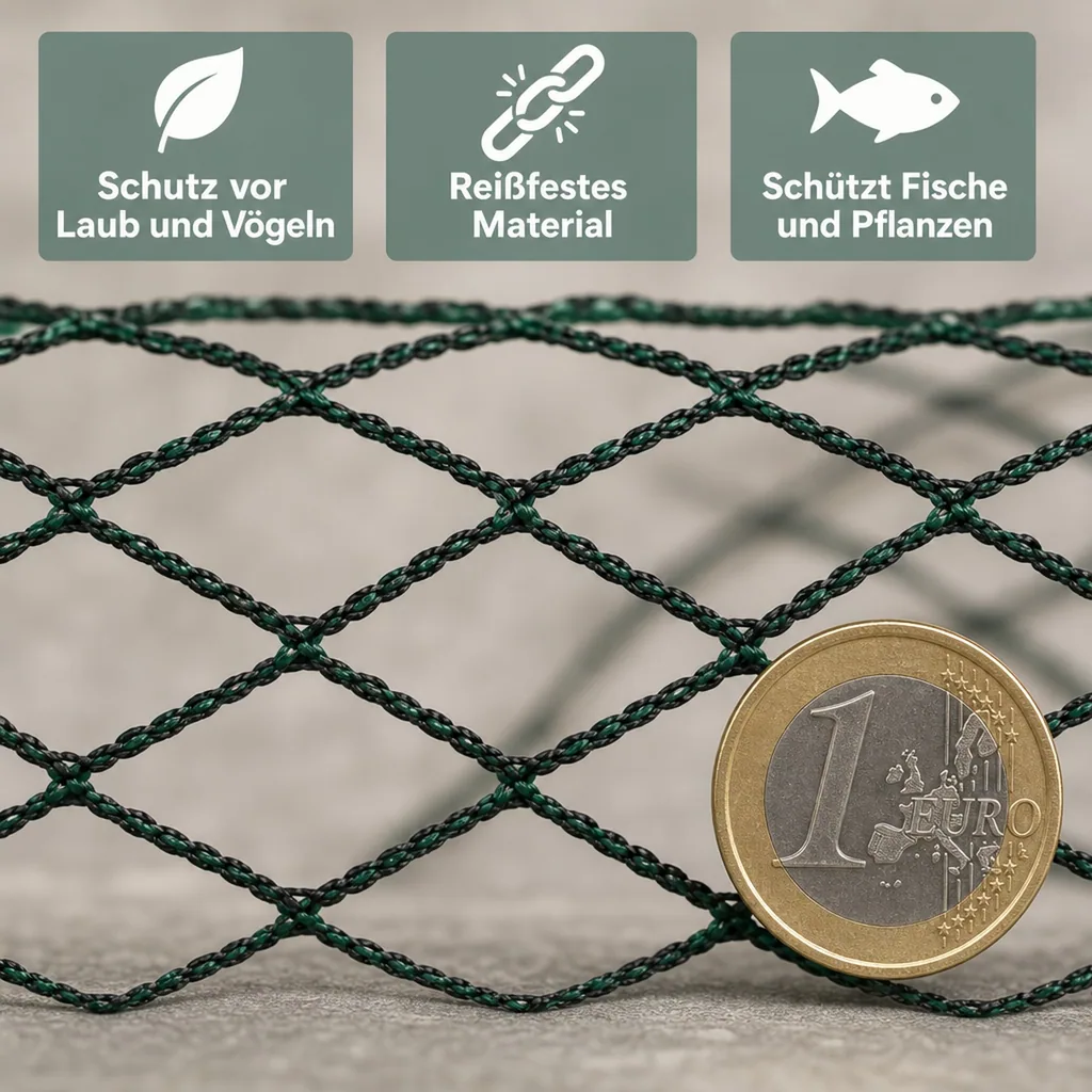 Teichschutznetz 12x50m (600m²), Teichnetz, Laubschutz für Ihren Teich