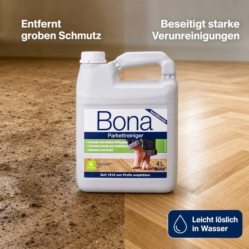 BONA Reiniger 4 Liter Parkett- und Holzboden Nachfüllkanister für Spray Mopp