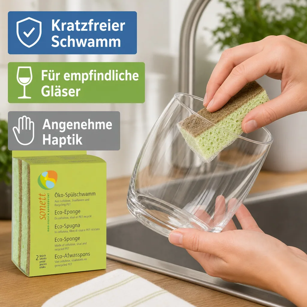 SONETT Spülschwamm, 1 x 2er Pack ökologisch