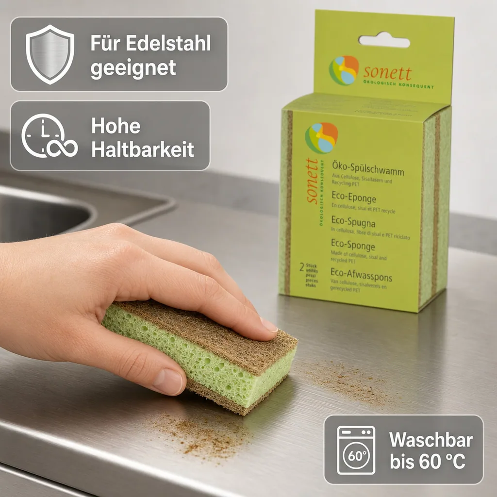 SONETT Spülschwamm, 1 x 2er Pack ökologisch
