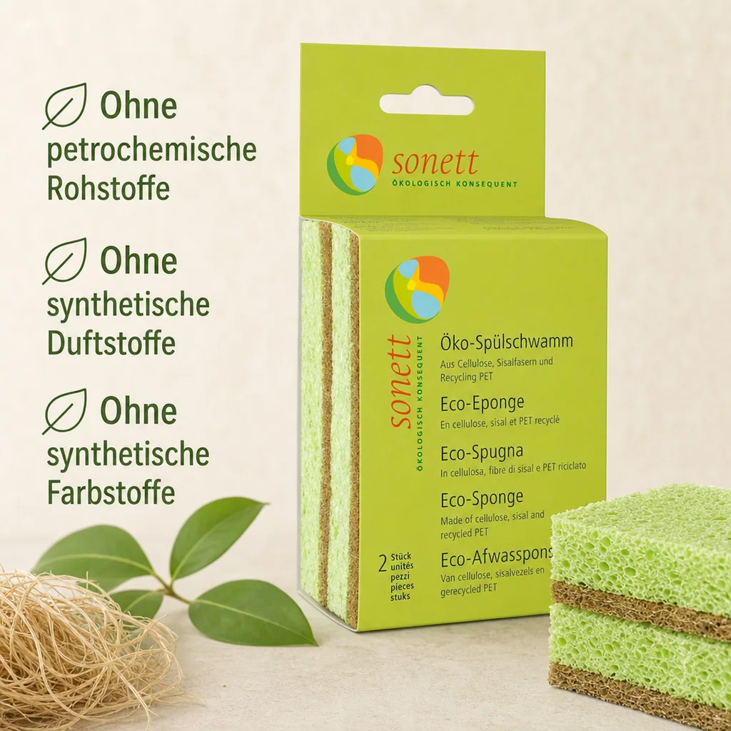SONETT Spülschwamm, 1 x 2er Pack ökologisch