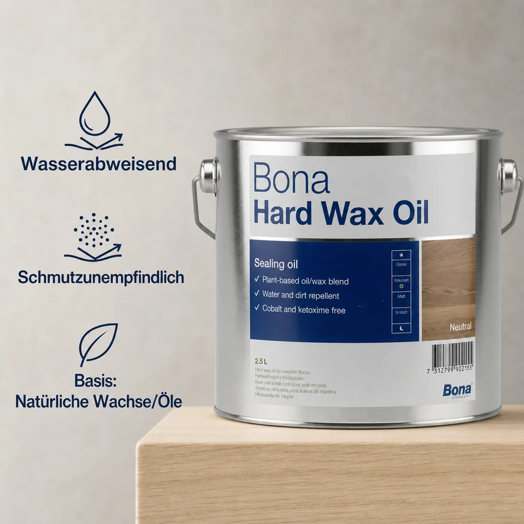 BONA Hardwax Oil matt 2,5 Liter für Holzböden im Innenbereich