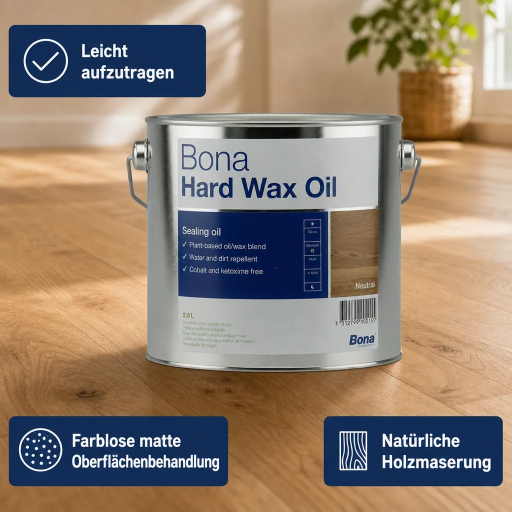 BONA Hardwax Oil matt 2,5 Liter für Holzböden im Innenbereich
