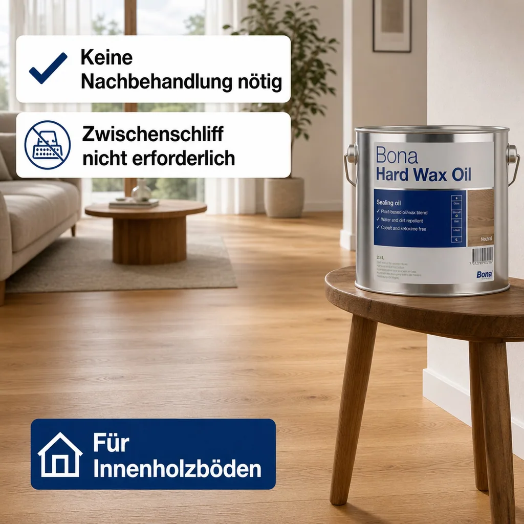 BONA Hardwax Oil matt 2,5 Liter für Holzböden im Innenbereich