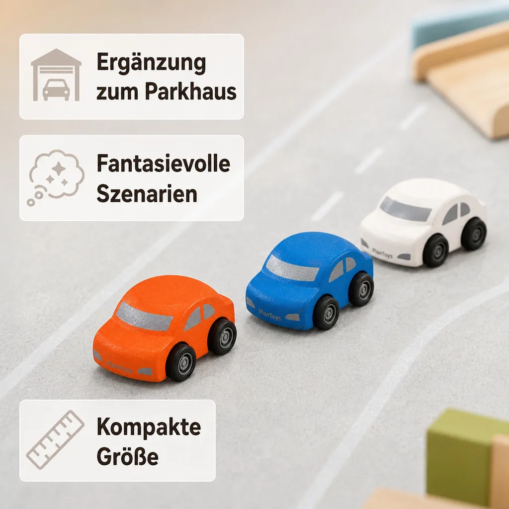 Plan Toys Spielzeug Familienauto-Set Holz