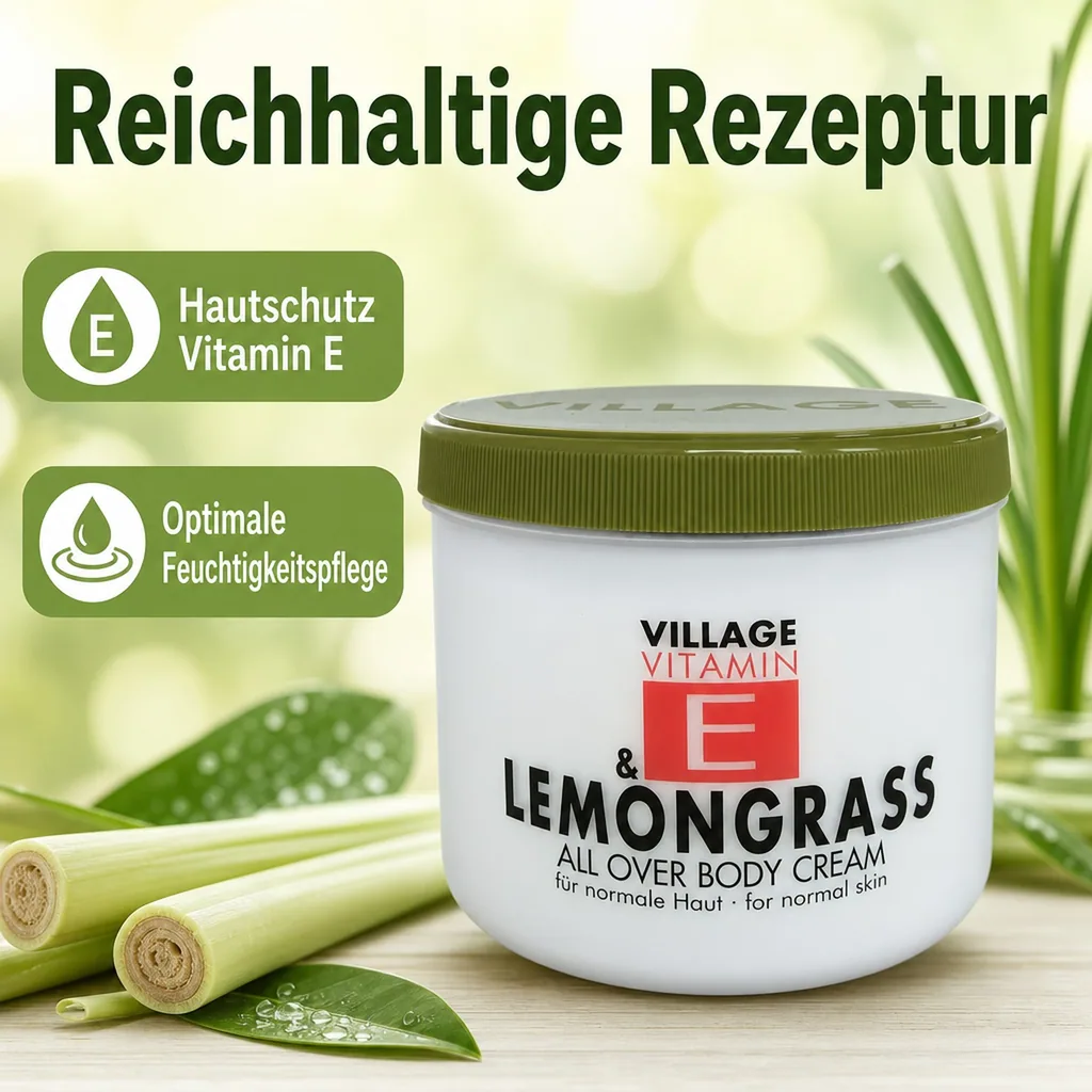 VILLAGE Vitamin E Bodycream Gute Laune 500ml Körperlotion