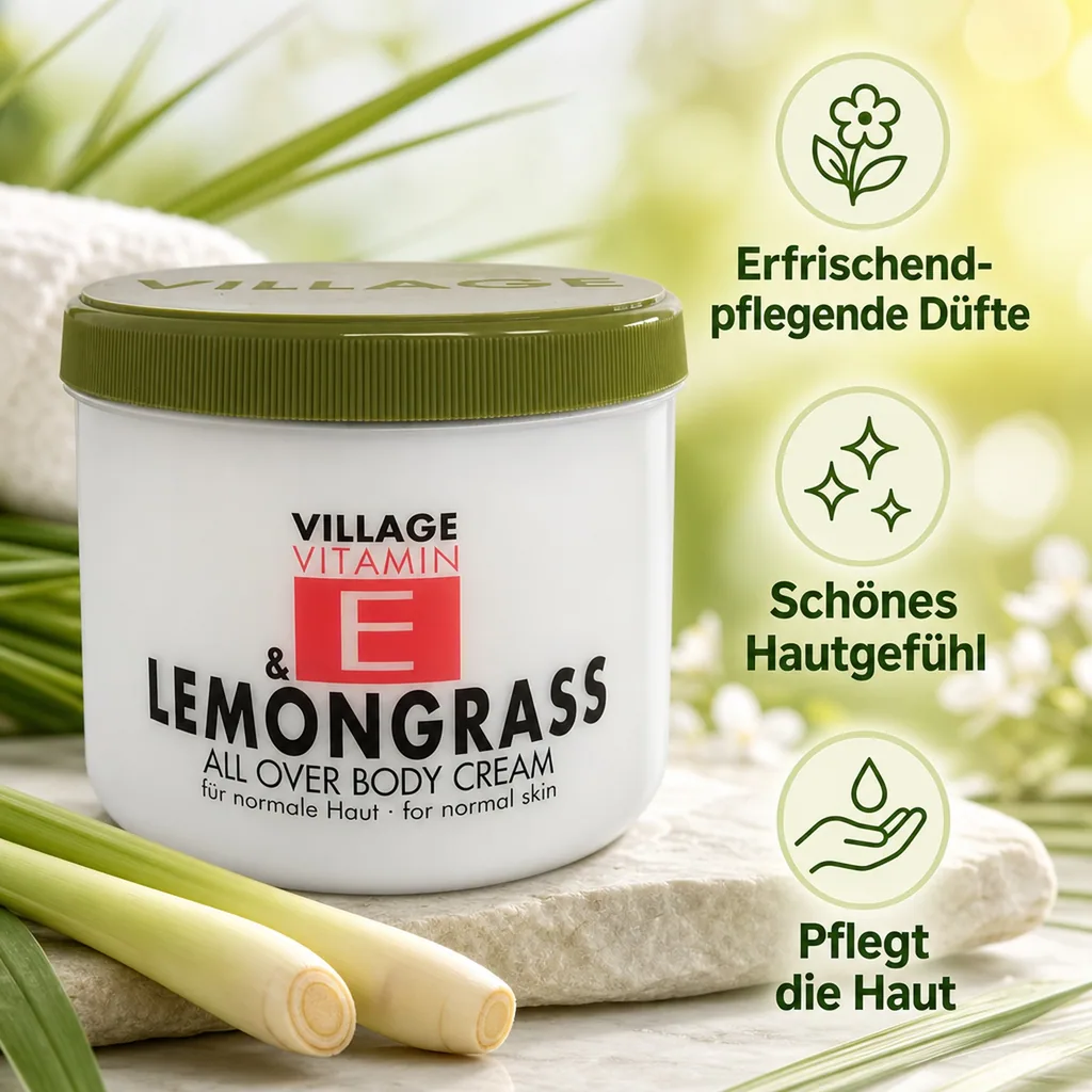 VILLAGE Vitamin E Bodycream Gute Laune 500ml Körperlotion