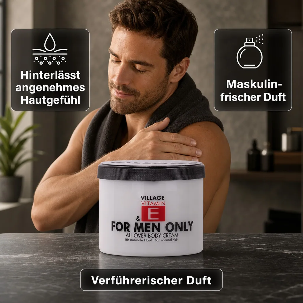 VILLAGE Vitamin E Bodycream For Men Only 500ml Körperlotion
