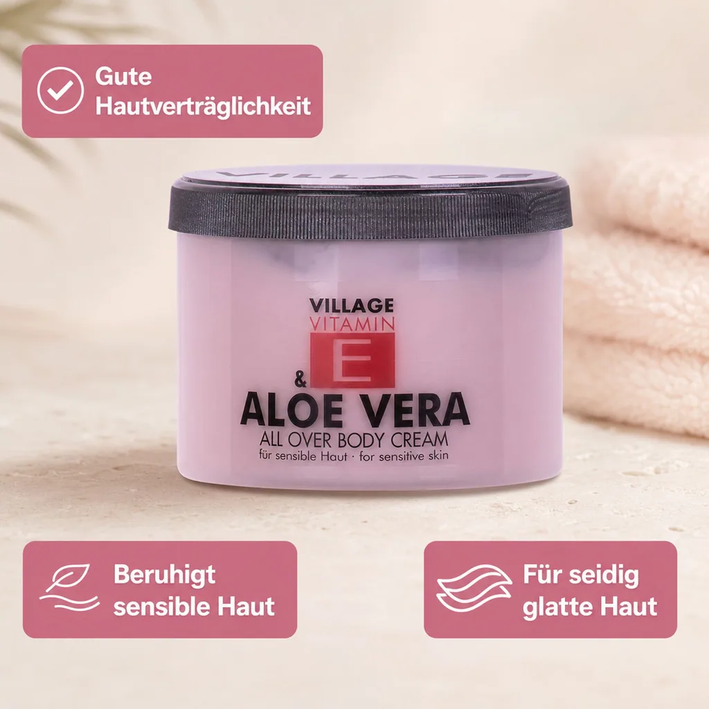 VILLAGE Vitamin E Bodycream Aloe Vera 500ml Körperlotion