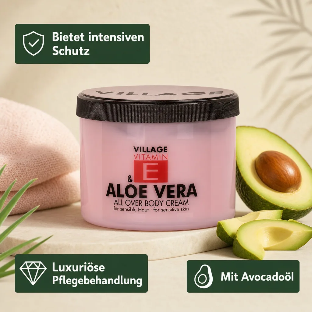 VILLAGE Vitamin E Bodycream Aloe Vera 500ml Körperlotion