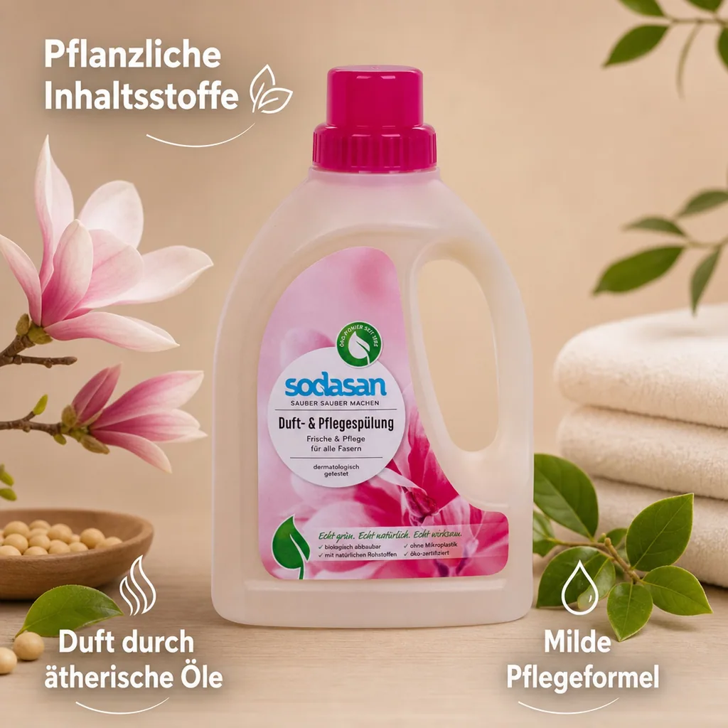 SODASAN Duft & Pflegespülung 750ml mit Magnolien Frische
