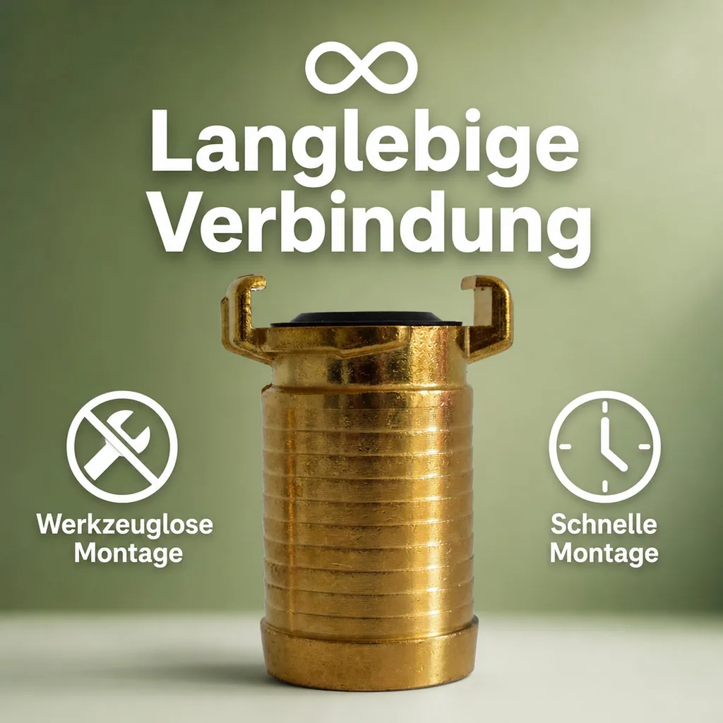 Schlauchanschluss Messing, 1 1/2 Zoll Schlauchtülle Messing, Schnellkupplung