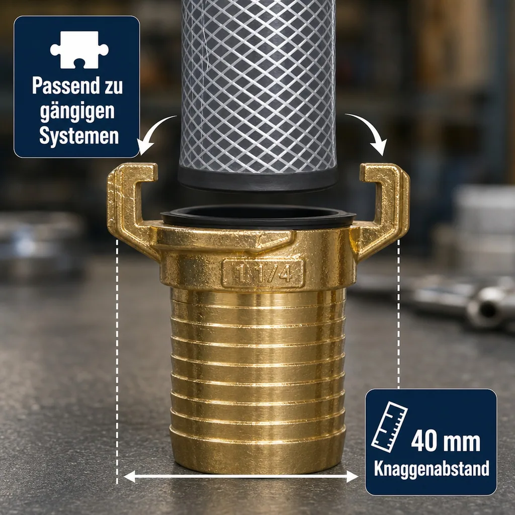 Messing Schlauchstück/Tülle 1-1/4"
