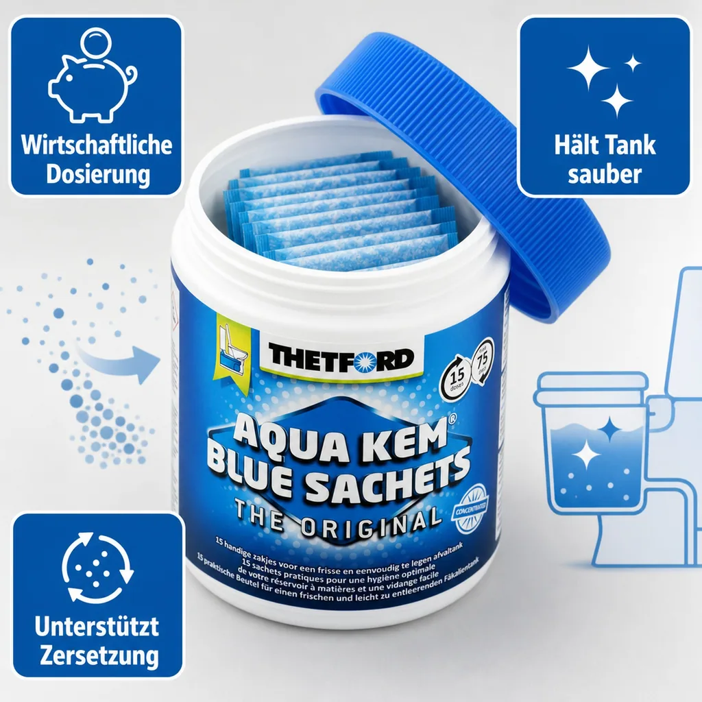 THETFORD Aqua Kem Blue Sachets Behälter á 15 Beutel = 1 Dose