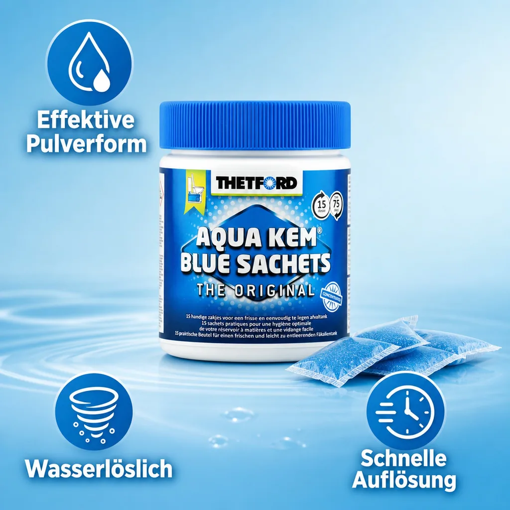 THETFORD Aqua Kem Blue Sachets Behälter á 15 Beutel = 1 Dose