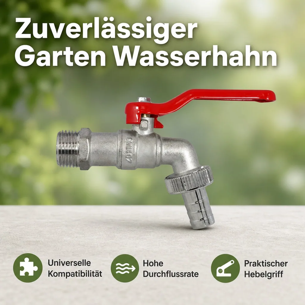 Auslaufventil 1 Zoll, Hebel Auslaufhahn, Garten Wasserhahn