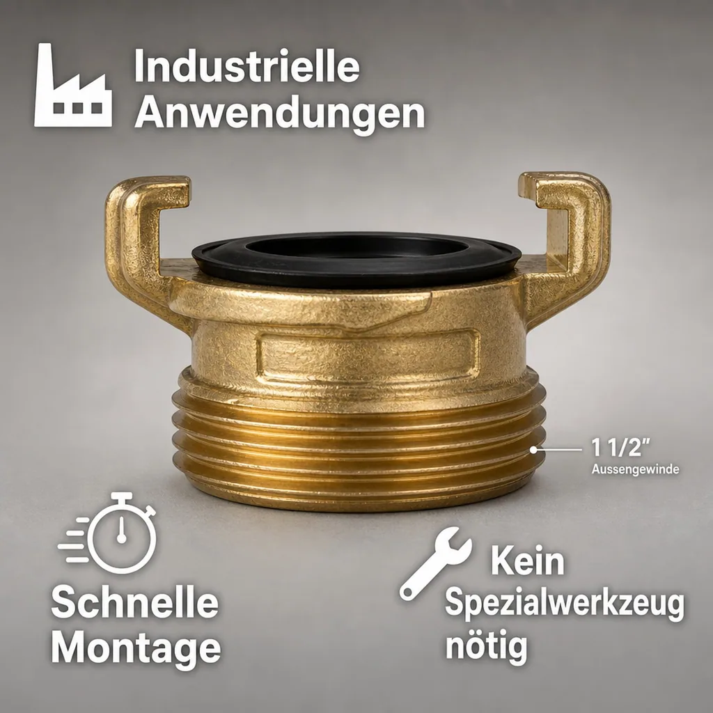 Messing Fitting 1 1/2 Zoll Aussengewinde, Gewindefitting
