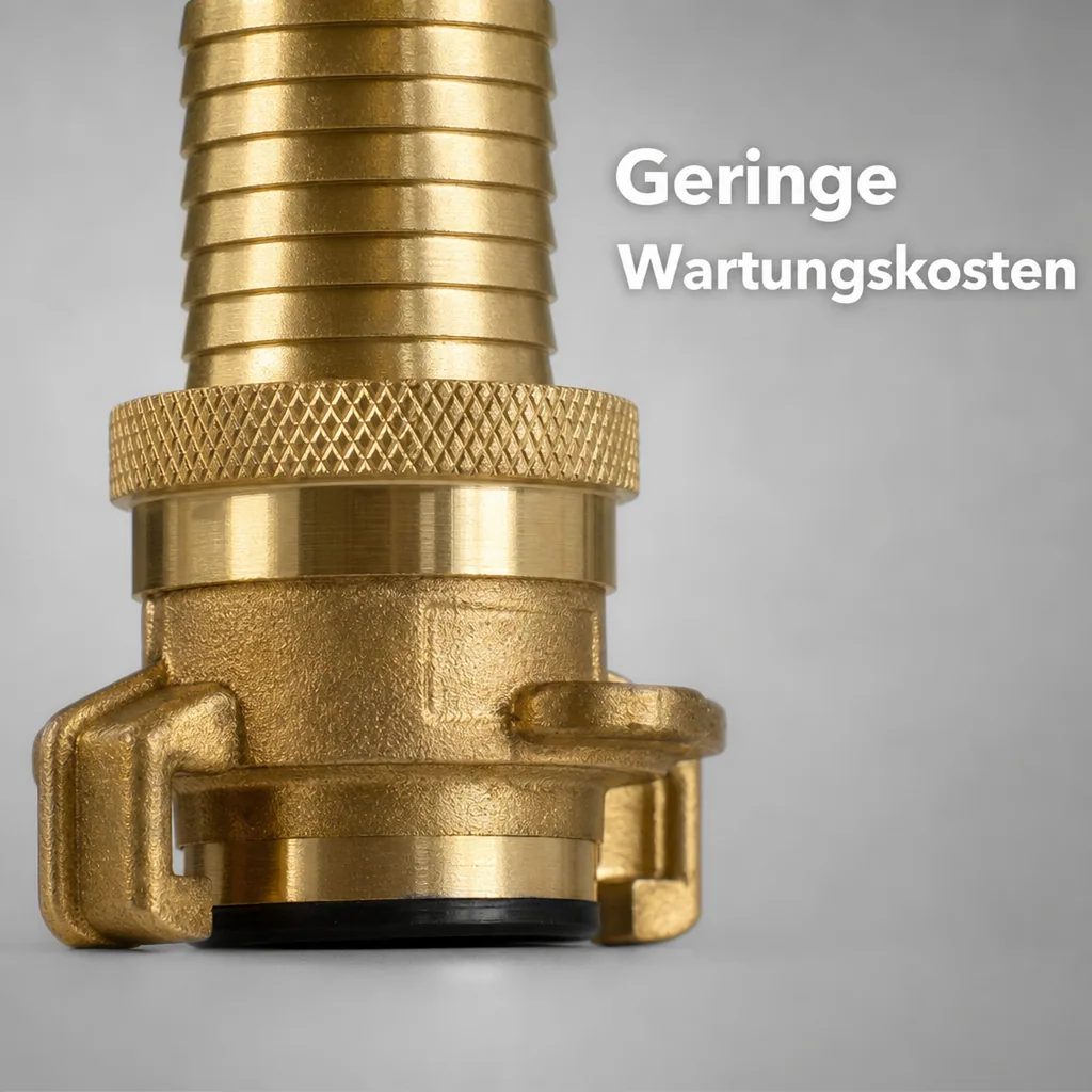 Saugkupplung 1 Zoll, Messing mit Kontermutter