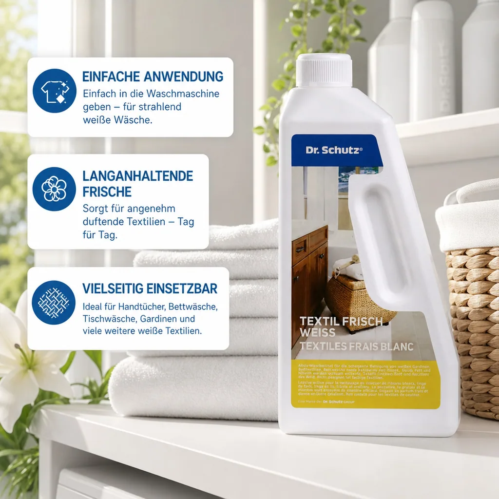 DR. SCHUTZ Textil Frisch weiß 750 ml Waschmittel für weiße Textilien