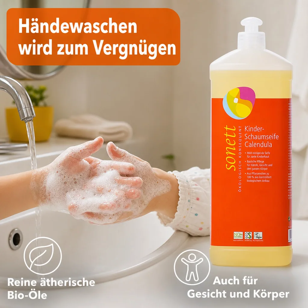 SONETT Kinder Schaumseife Calendula 1 Liter Nachfüllflasche