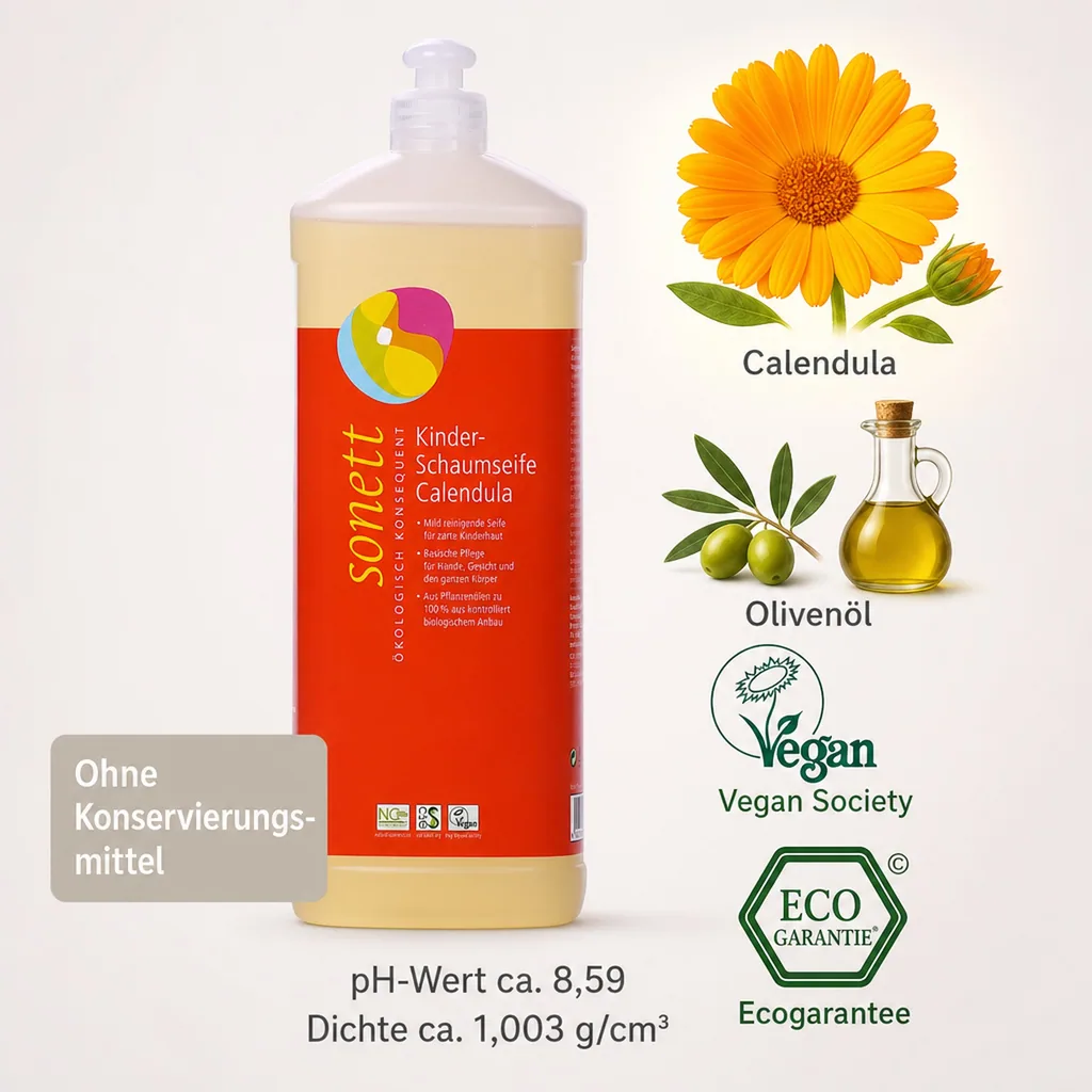 SONETT Kinder Schaumseife Calendula 1 Liter Nachfüllflasche