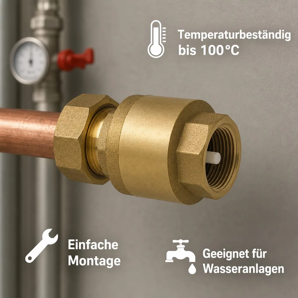 Rückschlagventil 2 Zoll, Messing, Feder, Innengewinde