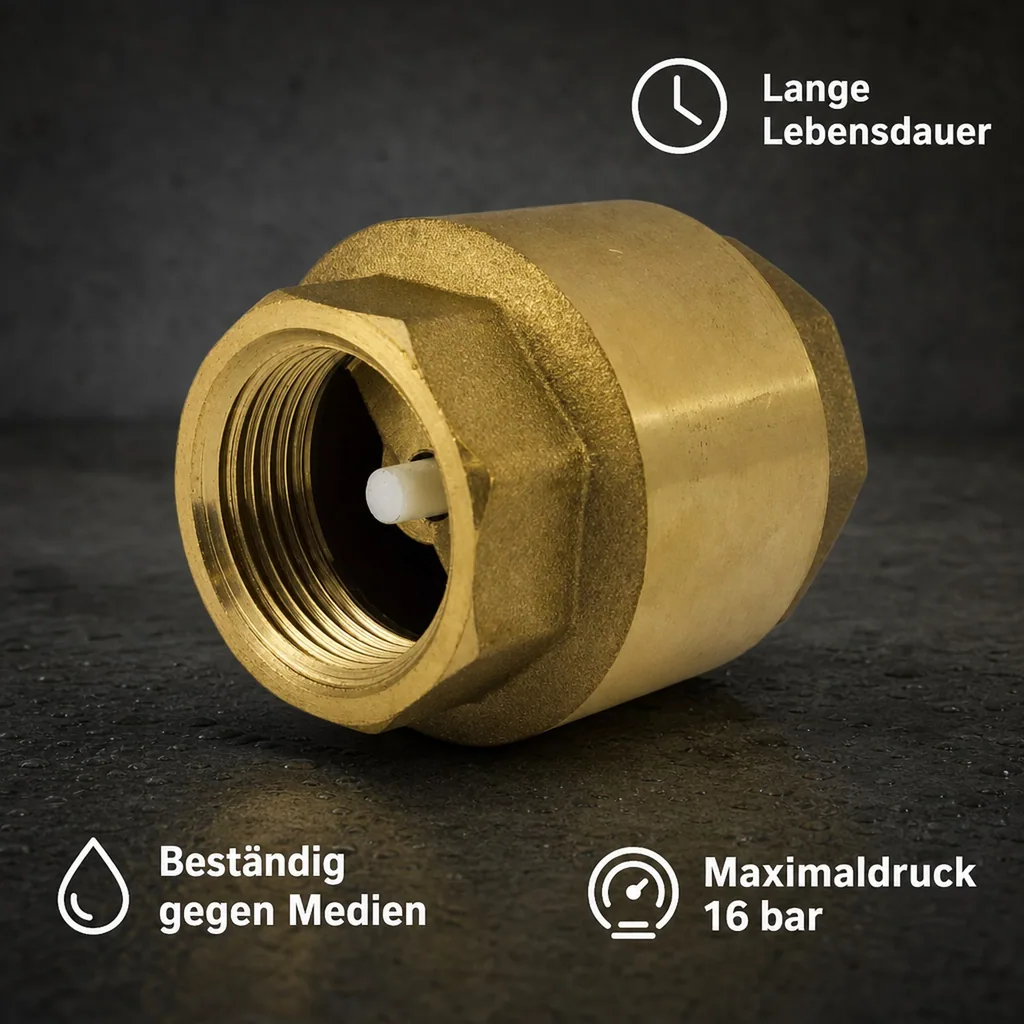 Rückschlagventil 2 Zoll, Messing, Feder, Innengewinde