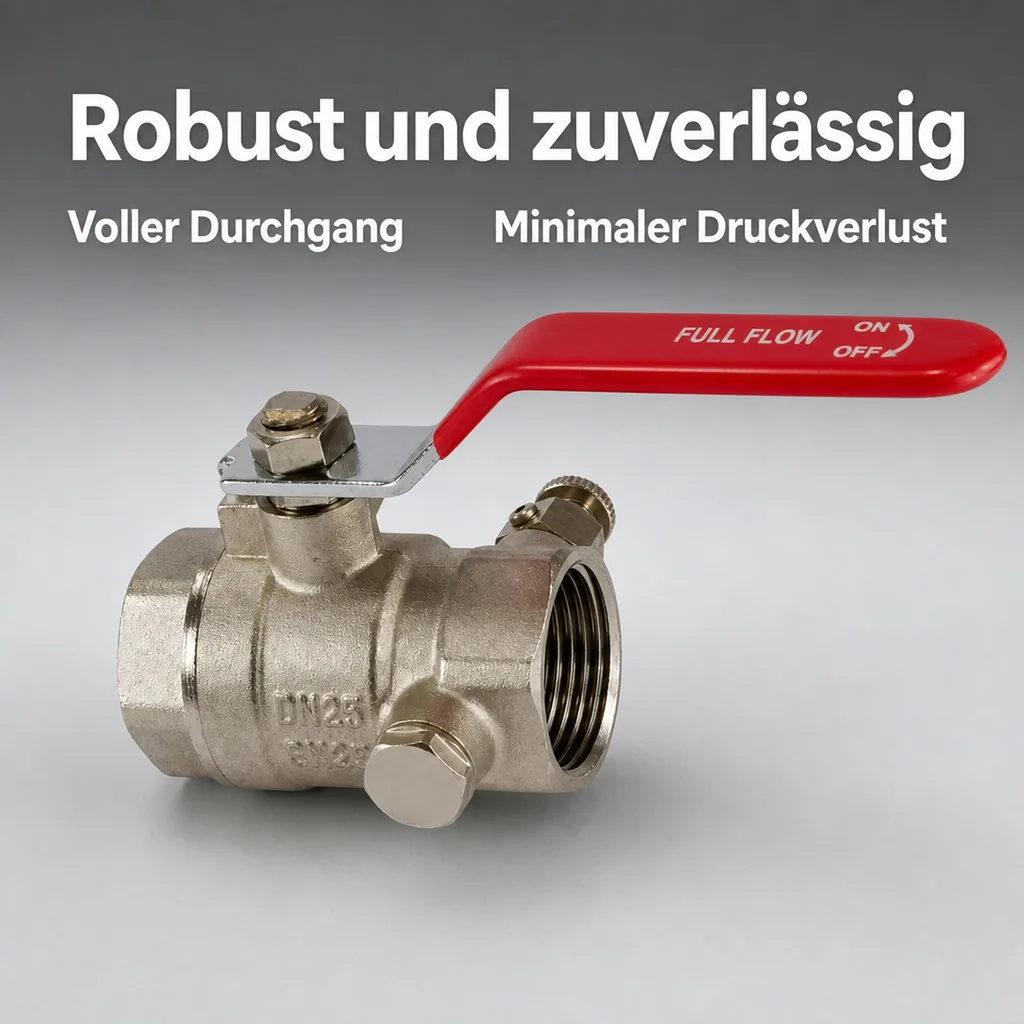 Kugelhahn 1 1/4 Zoll, Hebel, mit Entleerung