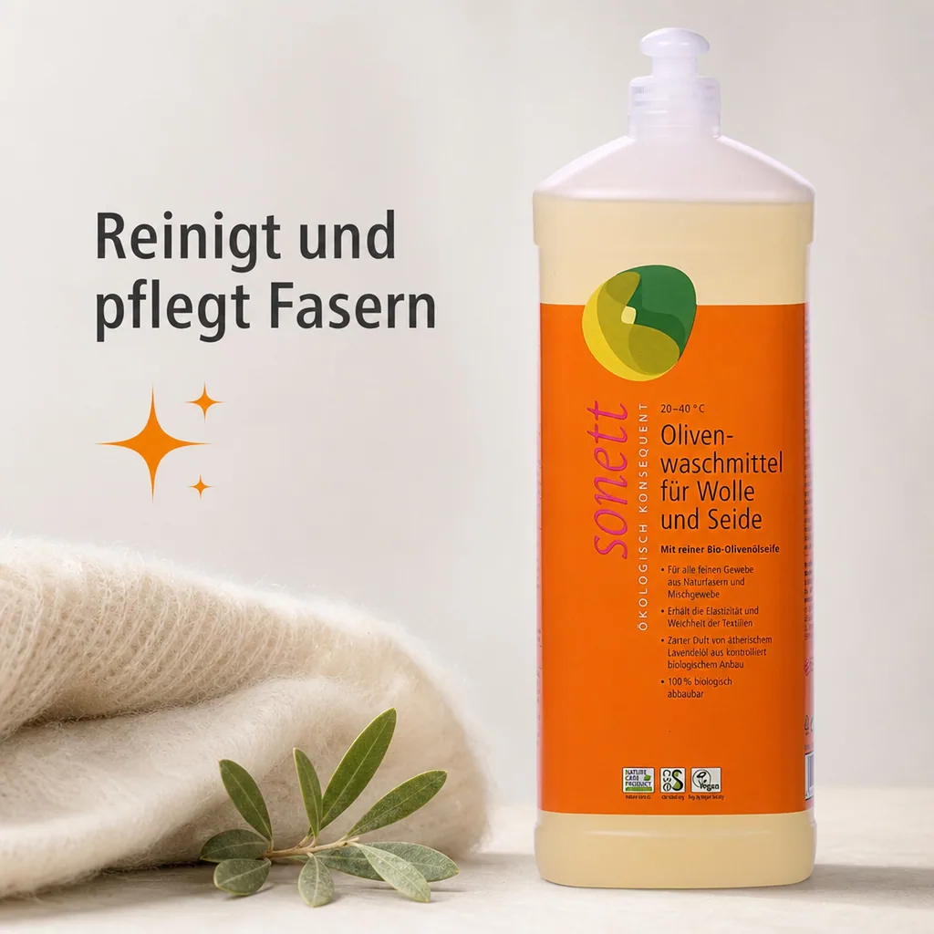 SONETT Waschmittel flüssig Olive 1 Liter WOLLE & SEIDE