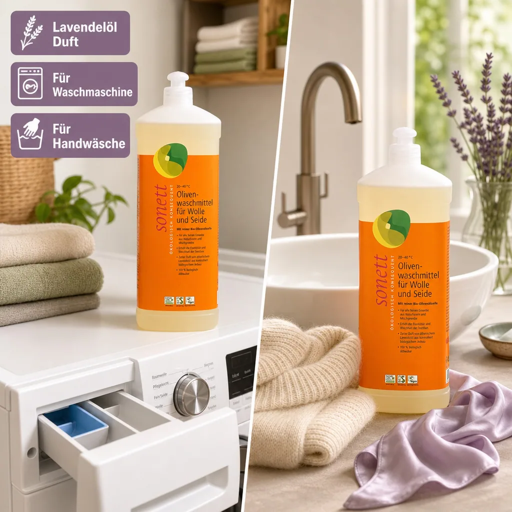 SONETT Waschmittel flüssig Olive 1 Liter WOLLE & SEIDE