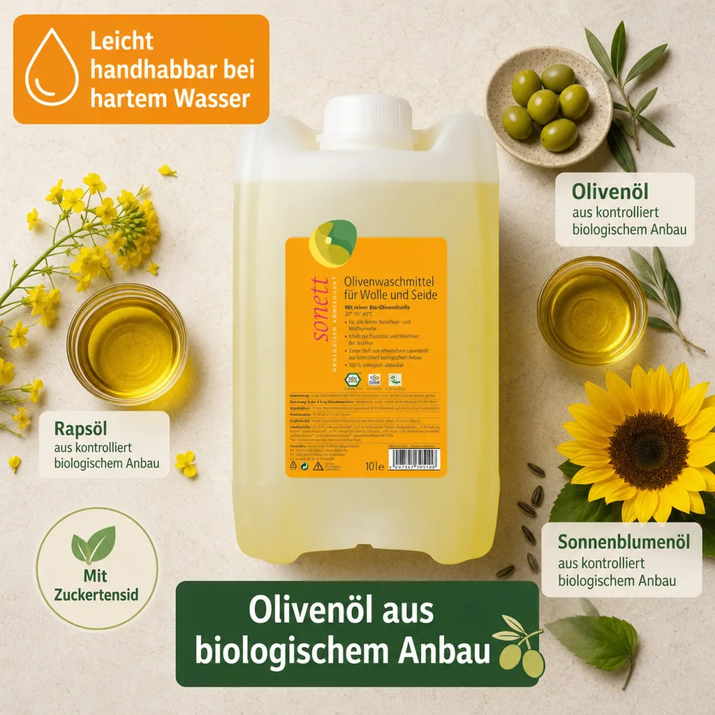 SONETT Waschmittel flüssig Olive 10 Liter WOLLE & SEIDE