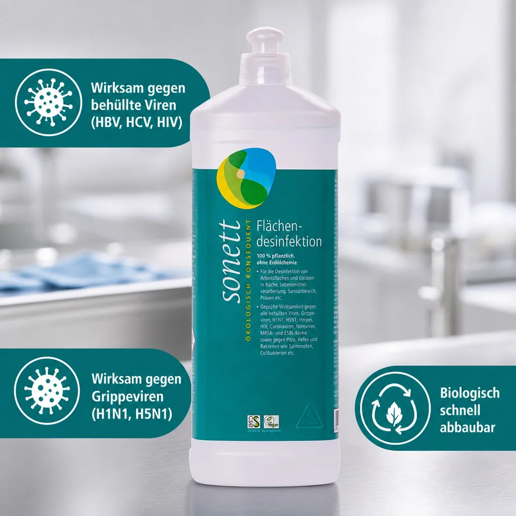 SONETT Flächendesinfektion 1 Liter DVG gelistet