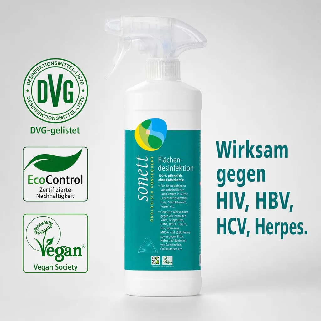 SONETT Flächendesinfektion 500 ml Sprühflasche DVG gelistet