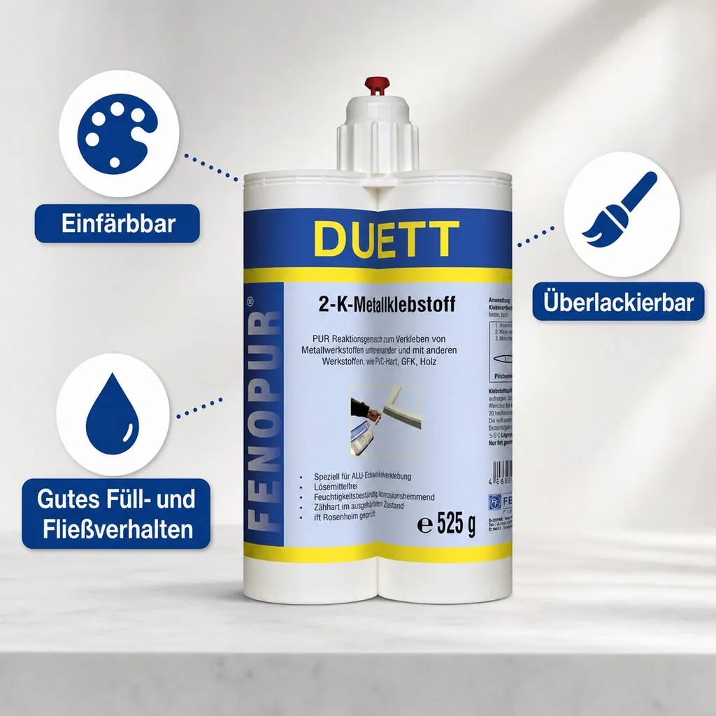 FENOPLAST Fenopur 2-K PU-Klebstoff Duett auf PU Basis 525g schwarz