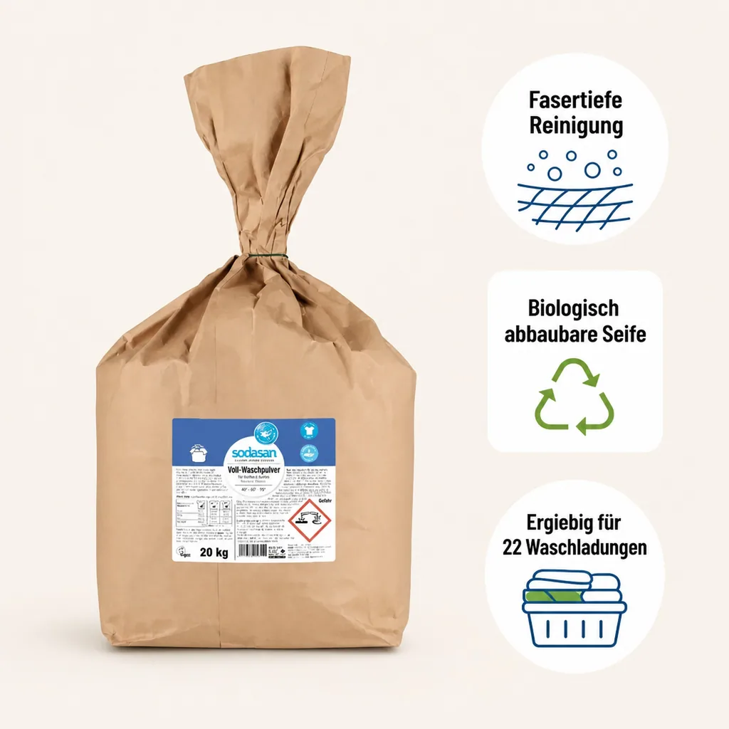 SODASAN Voll-Waschpulver Limette 20kg für weißes und Buntes