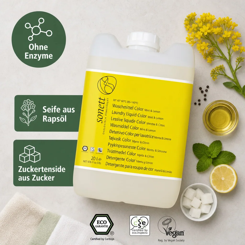 SONETT Waschmittel color Mint & Lemon flüssig 20 Liter