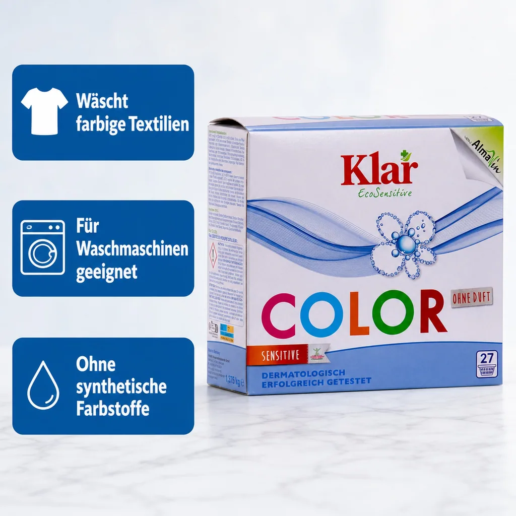 KLAR Color Waschmittelpulver ohne Duft 1,375 kg