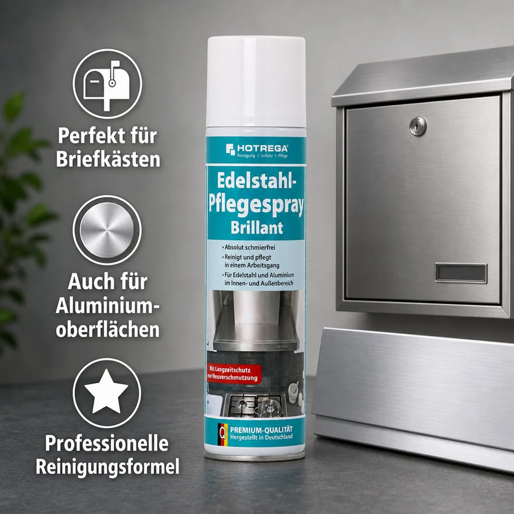 HOTREGA Edelstahl Pflegespray Brillant Spraydose 300ml