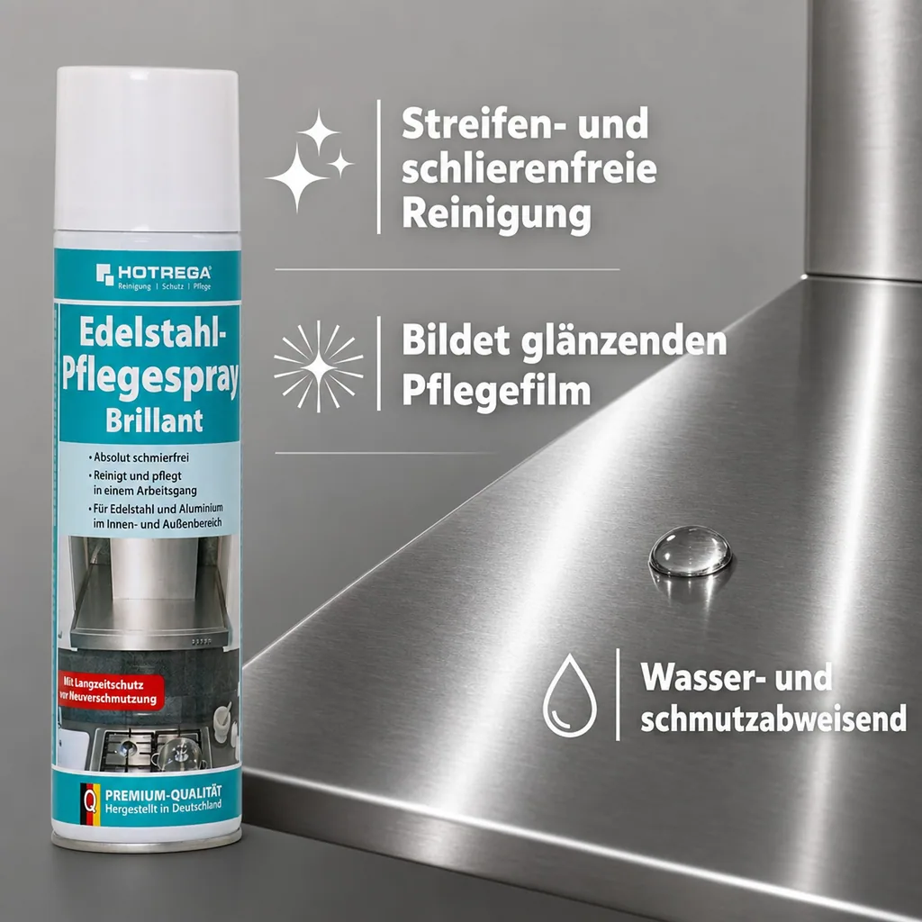 HOTREGA Edelstahl Pflegespray Brillant Spraydose 300ml
