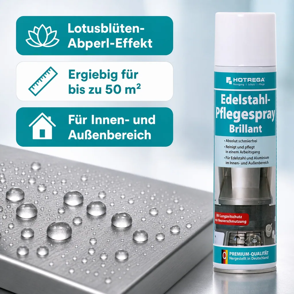HOTREGA Edelstahl Pflegespray Brillant Spraydose 300ml