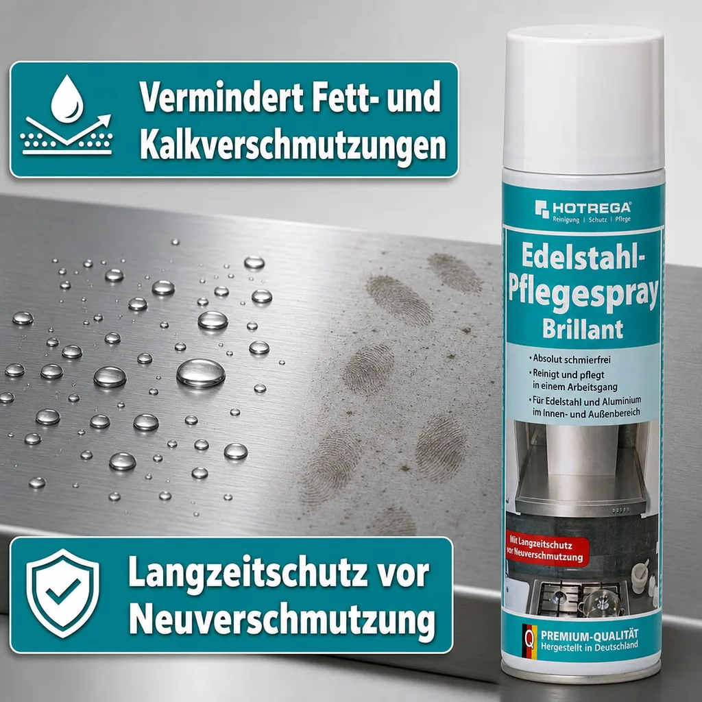 HOTREGA Edelstahl Pflegespray Brillant Spraydose 300ml
