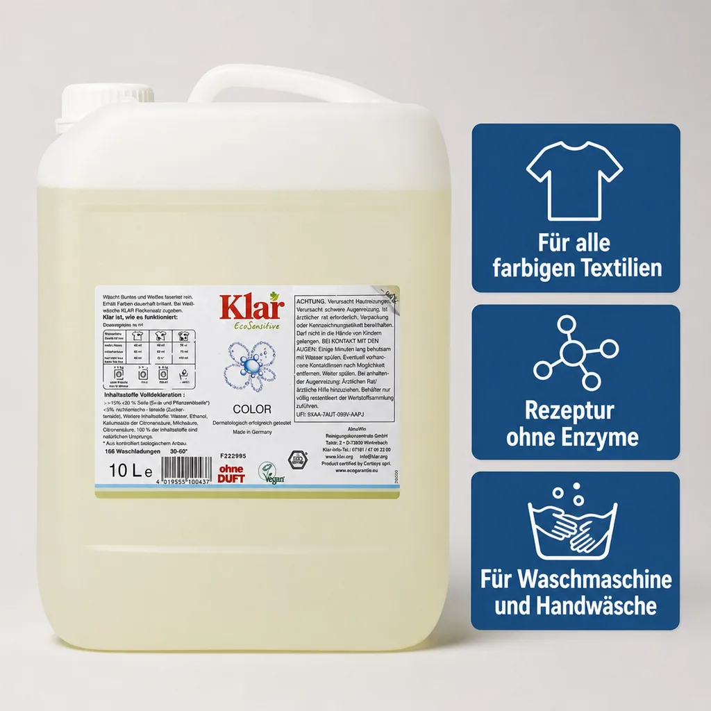 KLAR Color Waschmittel flüssig 10 Liter ohne Duft
