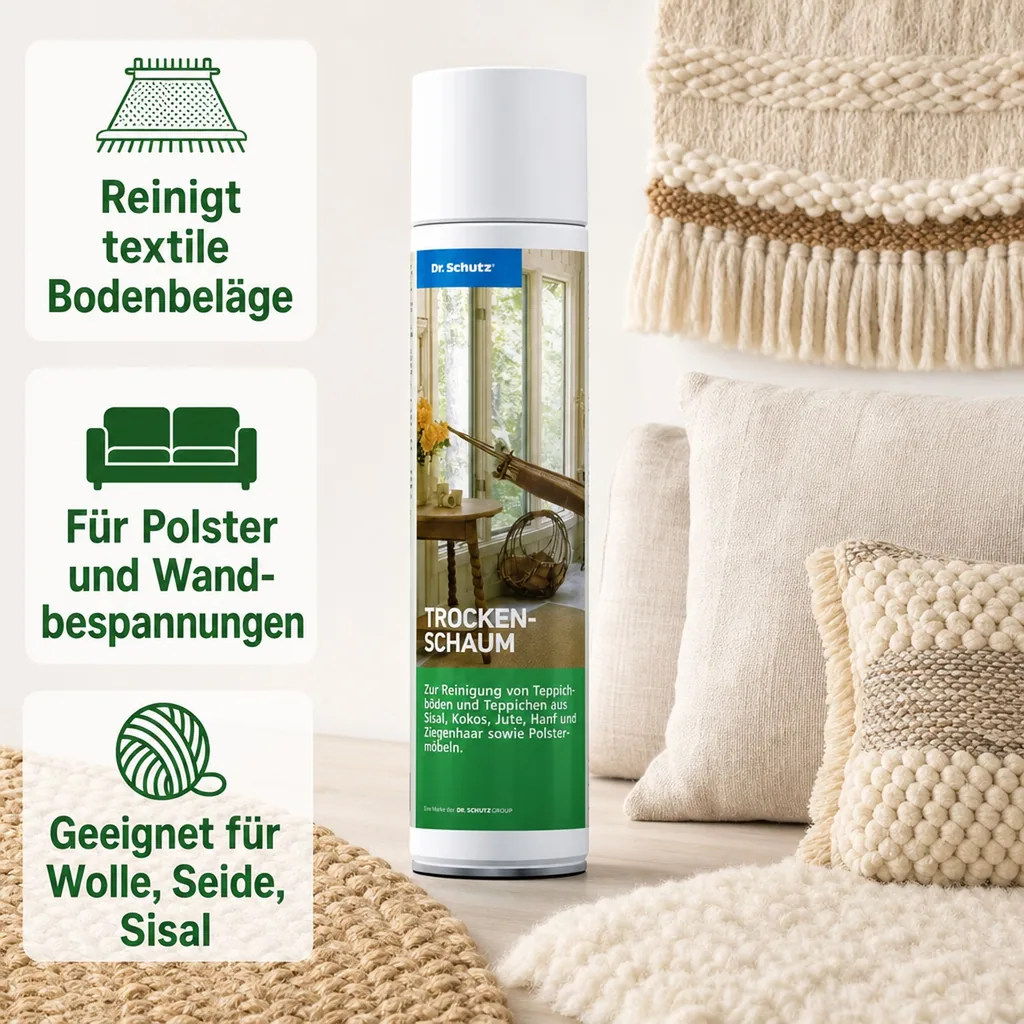 DR. SCHUTZ Trockenschaum 400 ml reicht für ca. 10 m² für Naturfasern