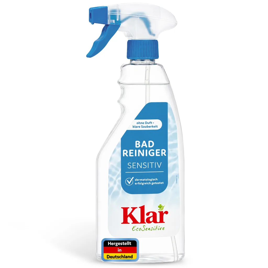 KLAR Badreiniger parfümfrei 500ml ohne Duft mit Schaumsprayer