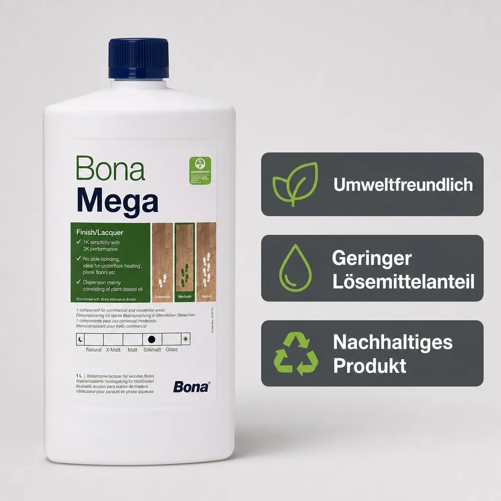 BONA MEGA Parkettlack halbmatt 1 Liter silkmatt