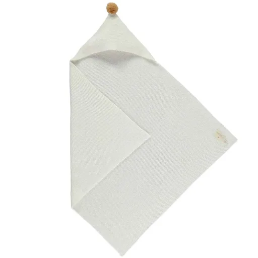 Nobodinoz Strick Baby Kapuzendecke weiss